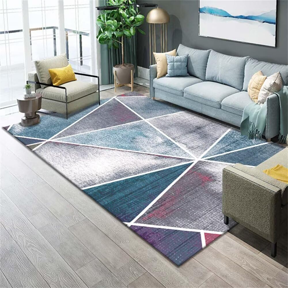 Tapis moelleux grand format 130X190cm anti-salissure pour décoration de salon et chambre