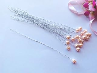 20 Stem / 8mm / Pearl Bead Flower Sprays, Handmade Acrylic Bead Sprays, Artificial Flowers, Wedding Bouquet, Wedding Picks FS25 (Champagne)