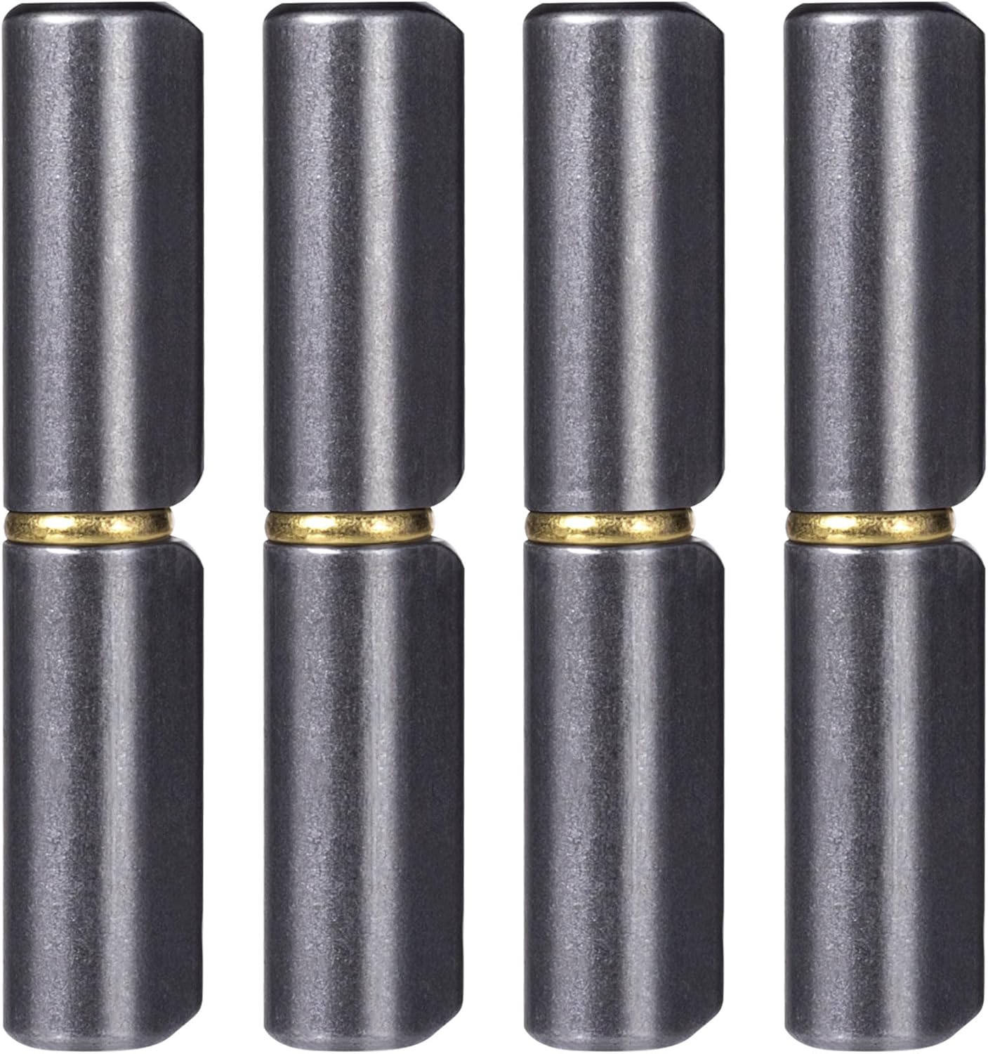 HINZIC 4 Pcs Weldable Barrel Hinges 2-1/2" Long 3/8" Diameter Heavy Duty Carbon Steel Barrel Hinges Weld On Detachable Gate Door Hinge for Metal Swing Door, Trailer Ramp, Glass Door Hinge Pin OD 1/4"