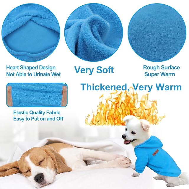 Foto 3 de 6 de HuaLiSiJi Sudaderas Perros Pequeños Dog Hoodie Fleece Jumper Ropa Perro Pequeño,Cálido y Ligero, Textura Suave