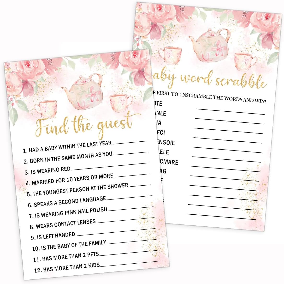 Baby Shower GamesBaby Word ScrambleTeapot Theme Baby