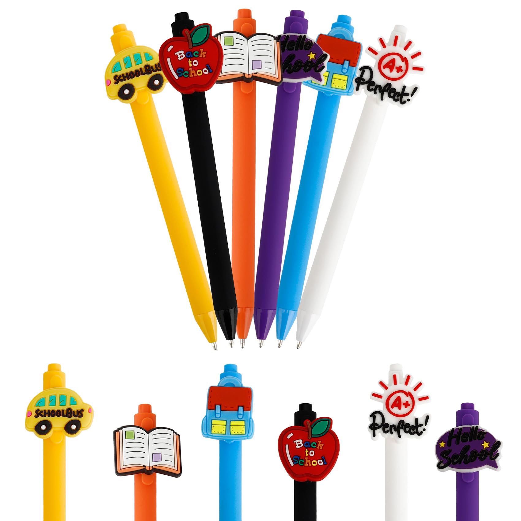 6PCS Teacher Pens,Students Ballpoint Pen,Teacher Gifts,Back to School Gifts,Inspirational Dark-Colored School Office Supplies,Cute Stationery for Boys and Girls