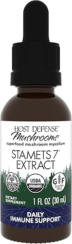 Host Defense Stamets 7 Extract - Mezcla de 7 especies - Suplemento de hongos para apoyo inmunológico con Royal Sun Blazei, Cordyceps, Reishi,