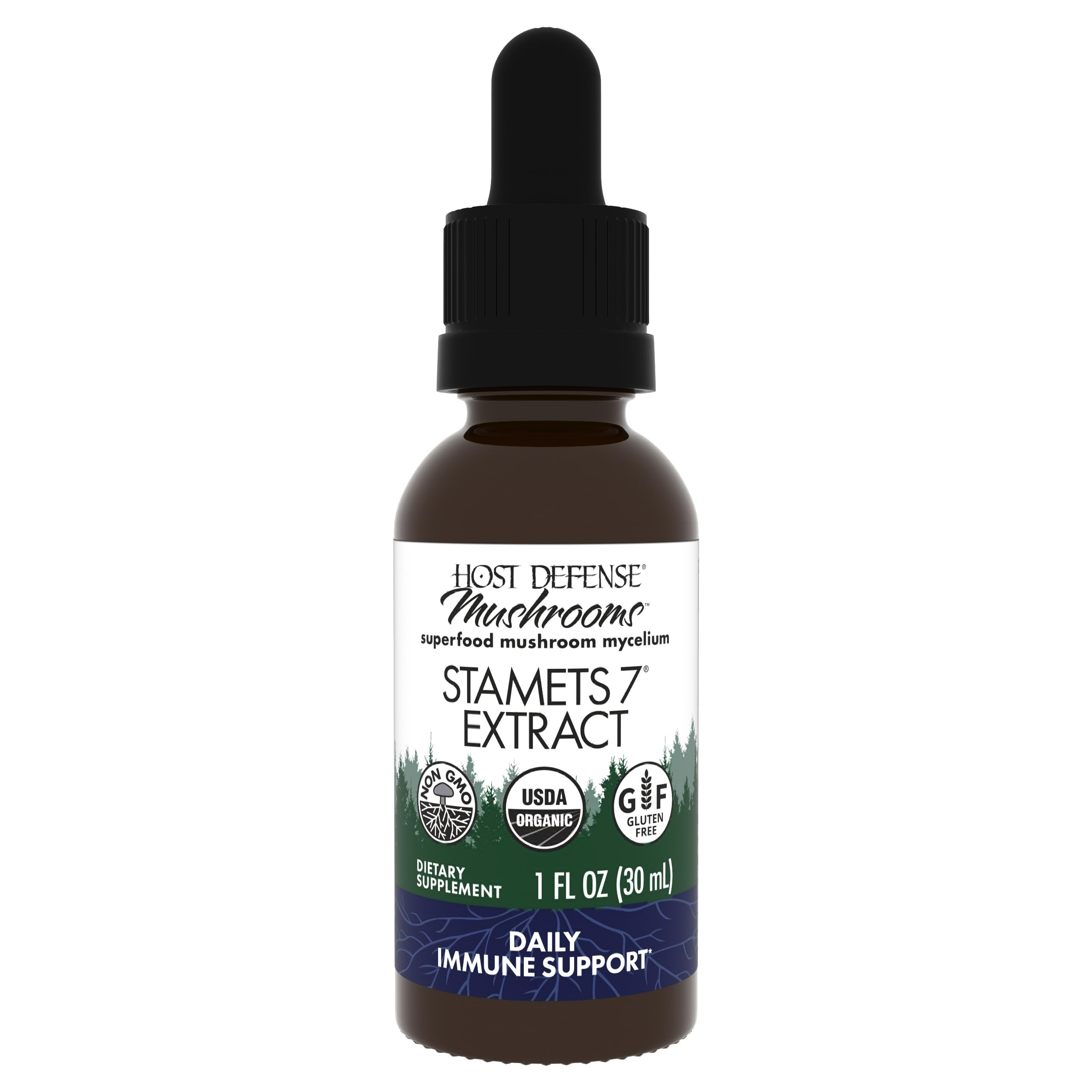 Stamets 7 Extract - 7 Species Blend - Mushroom Supplement for Immune Support with Royal Sun Blazei, Cordyceps, Reishi, Maitake, Lion's Mane, Chaga & Mesima - 1 fl oz (30 Servings)*