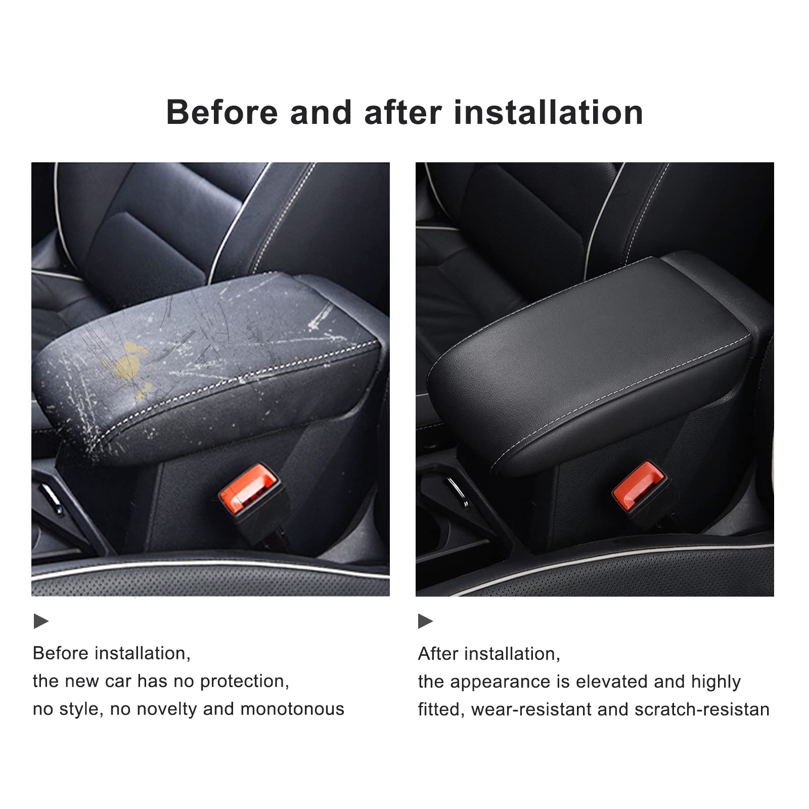 CopriBracciolo Auto Per VW Tiguan 2 E Seat Tarraco - Pelle PU, Design R-Line, Nero - Foto 6