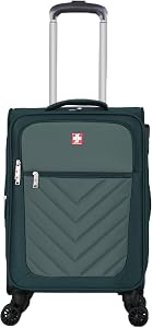 Swiss Traveller Spinner Luggage Suitcase - Soft Side Luggages - Multiple Color Options and Sizes (Mint Green, 20 in)