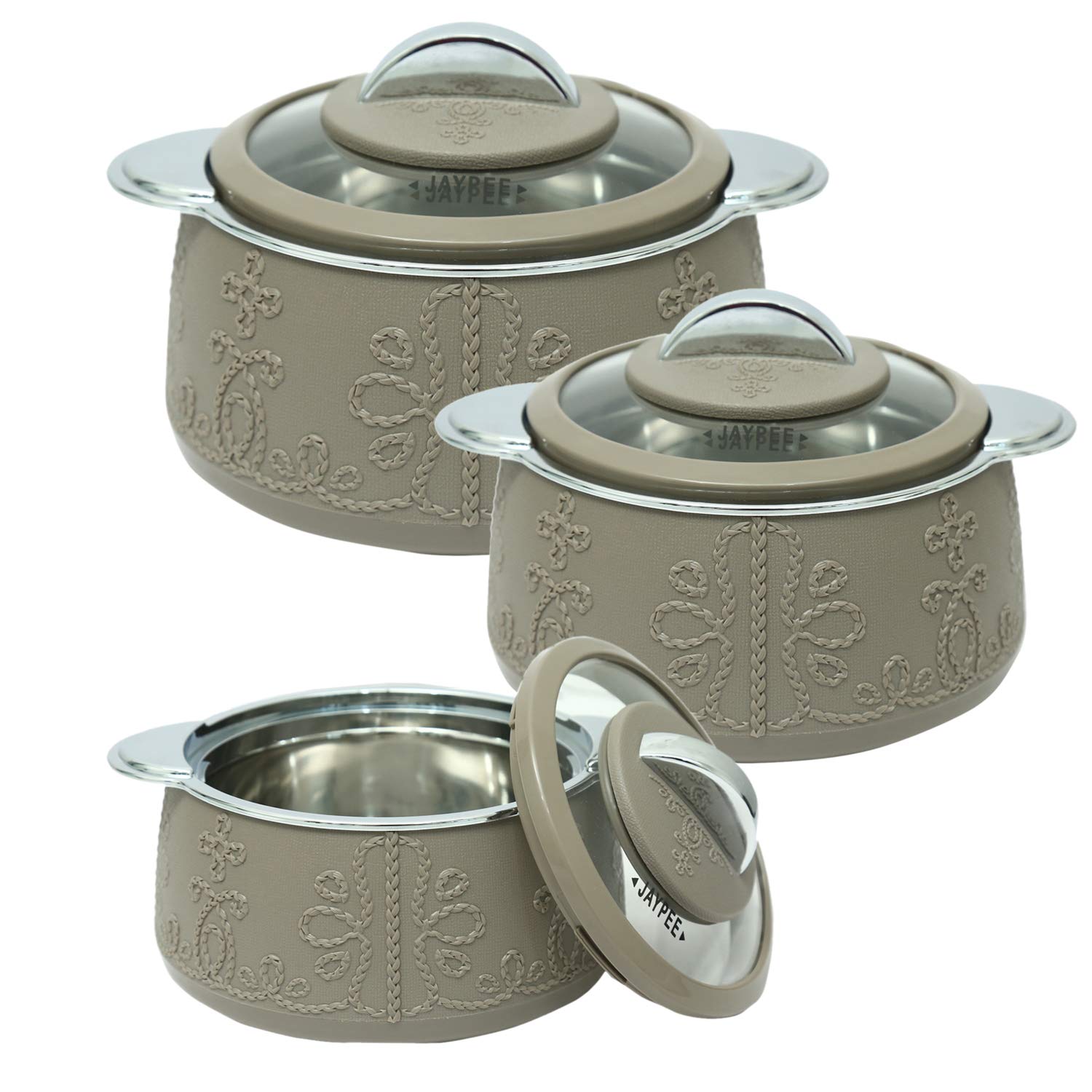 Buy Jaypee Plus Stainless Steel Casserole Fabrene Set Pack of 3