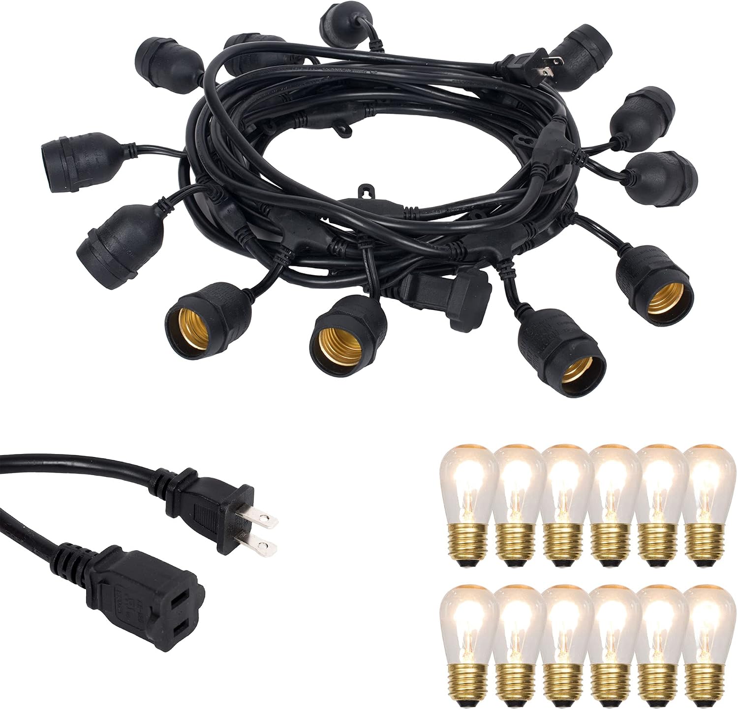 Vickerman 12 Clear S14 Christmas Patio Light Set