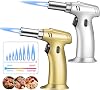 2 Pack Butane Torch, Refillable Kitchen Torch Lighter, Fit All Butane Tanks Blow Torch with Safety Lock and Adjustable Flame forDesserts, Creme Brulee, BBQ and BakingButane Gas Not Included