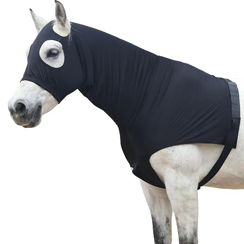 Leberna Capucha Lycra con Cremallera para Caballo XL Negro