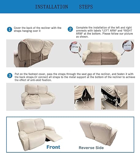 Miniatura 7 de IMYOGI Fundas para sofá de alta elasticidad de terciopelo para sofá reclinable de 1, 2 y 3 plazas, protector de muebles con parte inferior elástica