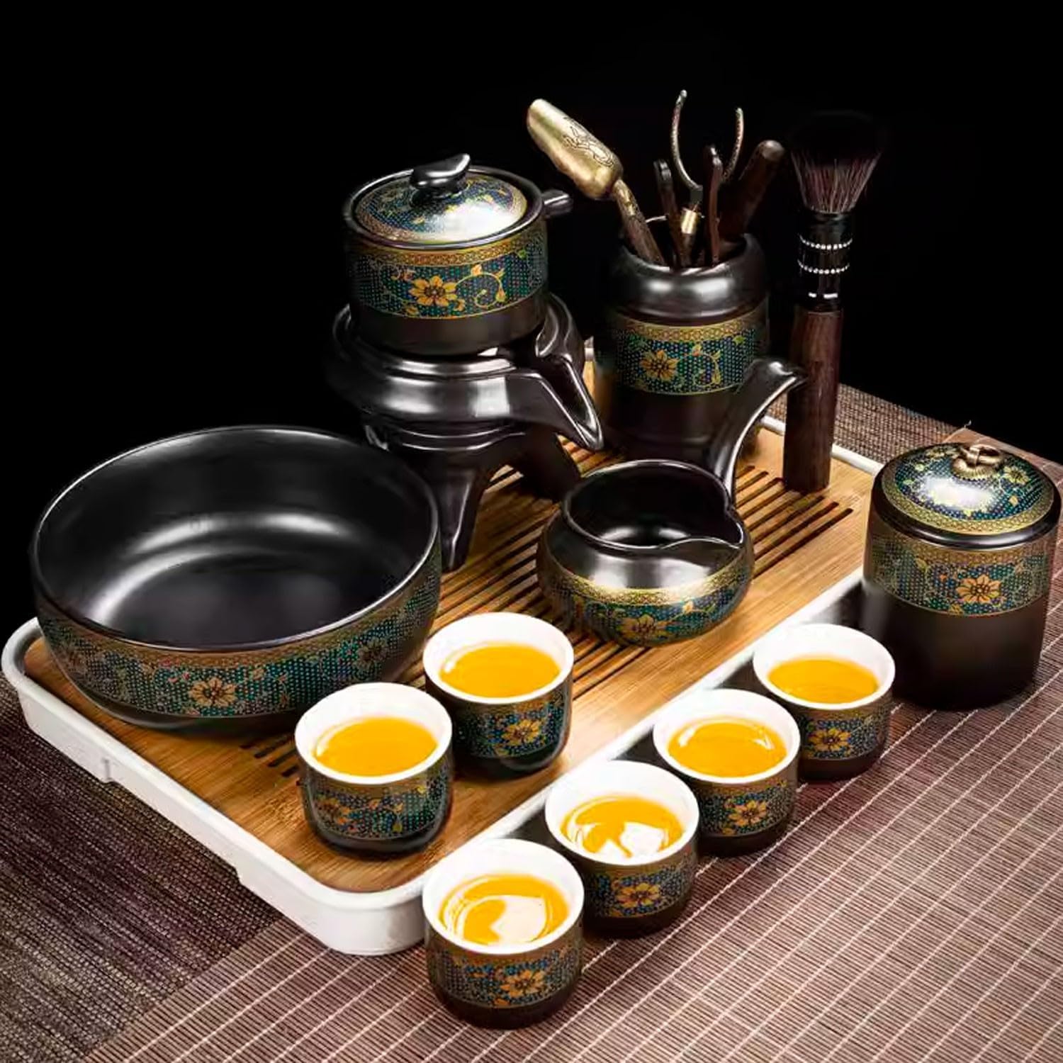 ティーセット ティーセット 中国茶セットスタイルの軽い高級青磁  