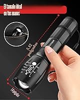 Vista 3 de Victoper Paquete de 2 linternas LED, linterna táctica brillante de alto lúmenes con 5 modos, luz de flash impermeable con zoom, regalos