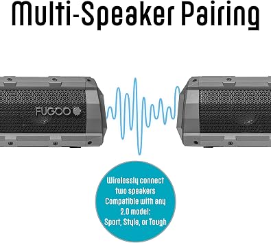 FUGOO Element | Portable Bluetooth Speaker, 360 Audio, 60W, IPX7 Rating, Up to 40 Hours Playtime | Floats on Water | Built-in Mic Siri/Google Now