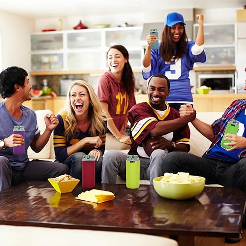 Miniatura 7 de Beautyflier Paquete de 8 fundas aislantes antideslizantes de neopreno en relieve para botella de agua de 24 onzas, cubierta de vidrio para beber de