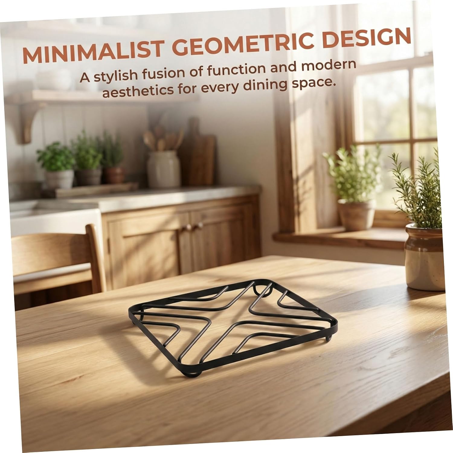 Metal Trivet Set for Hot Pans 2pcs Large Square Iron Heat Resistant Kitchen Table Protector Cookware Accessory for Dining and Cooking