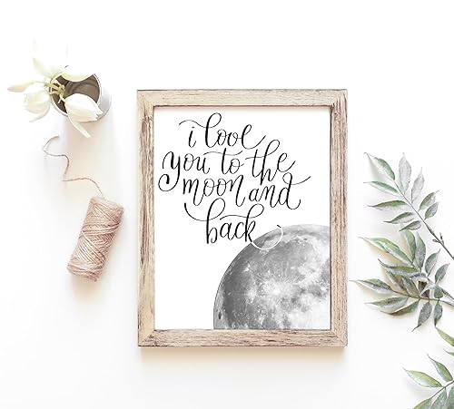 Miniatura 4 de I Love You to the Moon and Back Wall Art Print - Unframed - 8x10  Nursery Décor  Inspirational and Romantic Wall Décor  Add a Touch of Warmth and