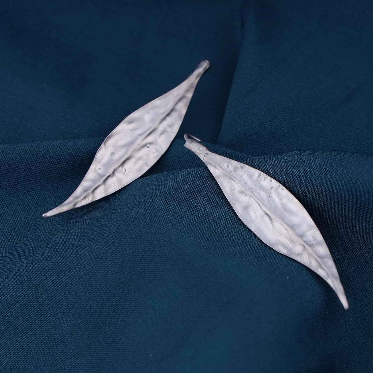 Vintage Metal Leaf Dangle Earrings Matte Leaf Drop Earrings Gold Leaf Stud Earrings Hammered Leaf Earrings Jewelry for Women (Gold) - Image 7