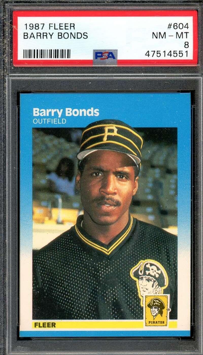 Barry Bonds Rookie Card 1987 Fleer #604 PSA 8 - Baseball Slabbed Rookie Cards