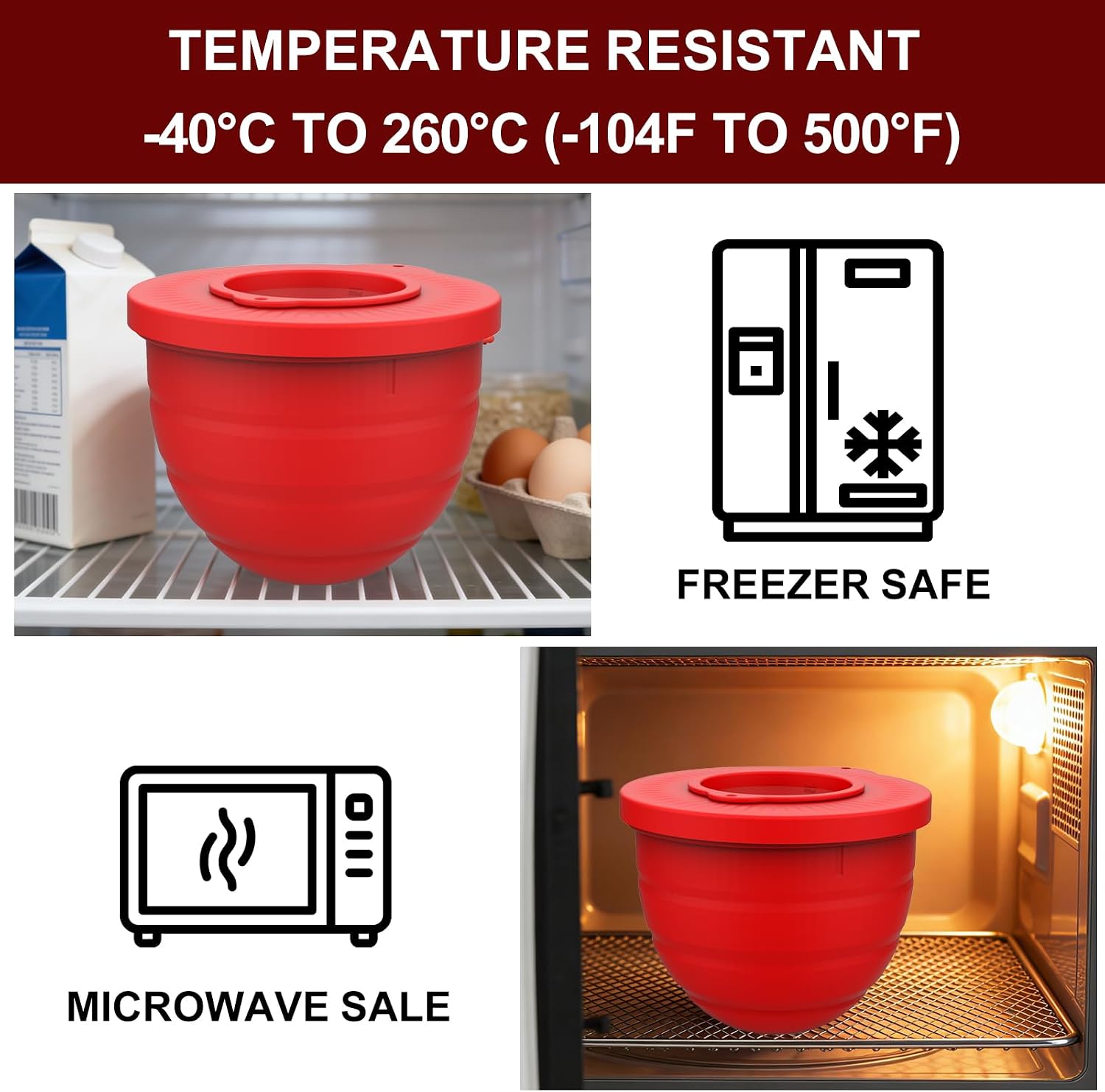 Silicone Mixing Bowl Liners Attachments for KitchenAid 5 Qt Tilt-Head Stand Mixer, Silicone Mixer Bowl Inserts with Cover for Kitchen Aid Accessories, Replacement for Kitchenaid Mixers