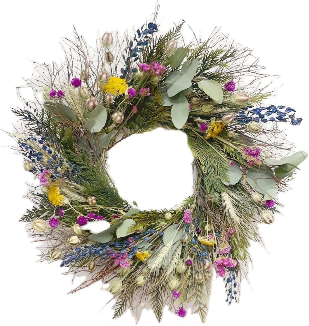 VanCortlandt Farms Natural Dried Flower Handmade Preserved Cedar Garden Wreath