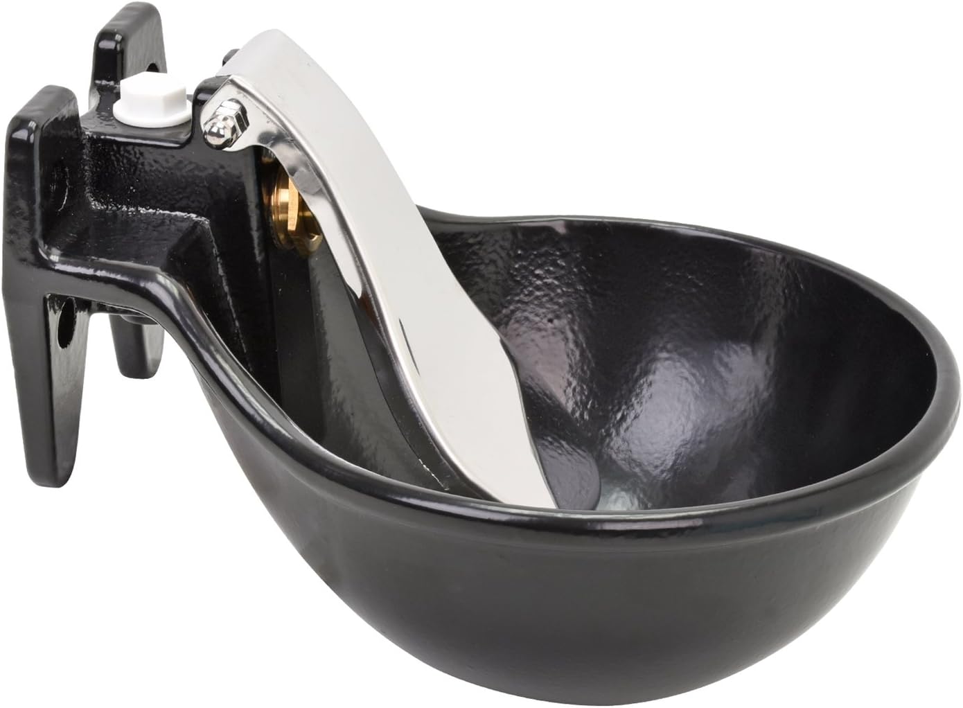 Kerbl Stainless Steel Bowl with Handle and Button for Horse - 1.45L