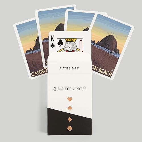 Miniatura 6 de Lantern Press Cannon Beach, Oregon, Haystack Rock (52 cartas de juego, baraja de cartas de tamaño póquer con comodines)
