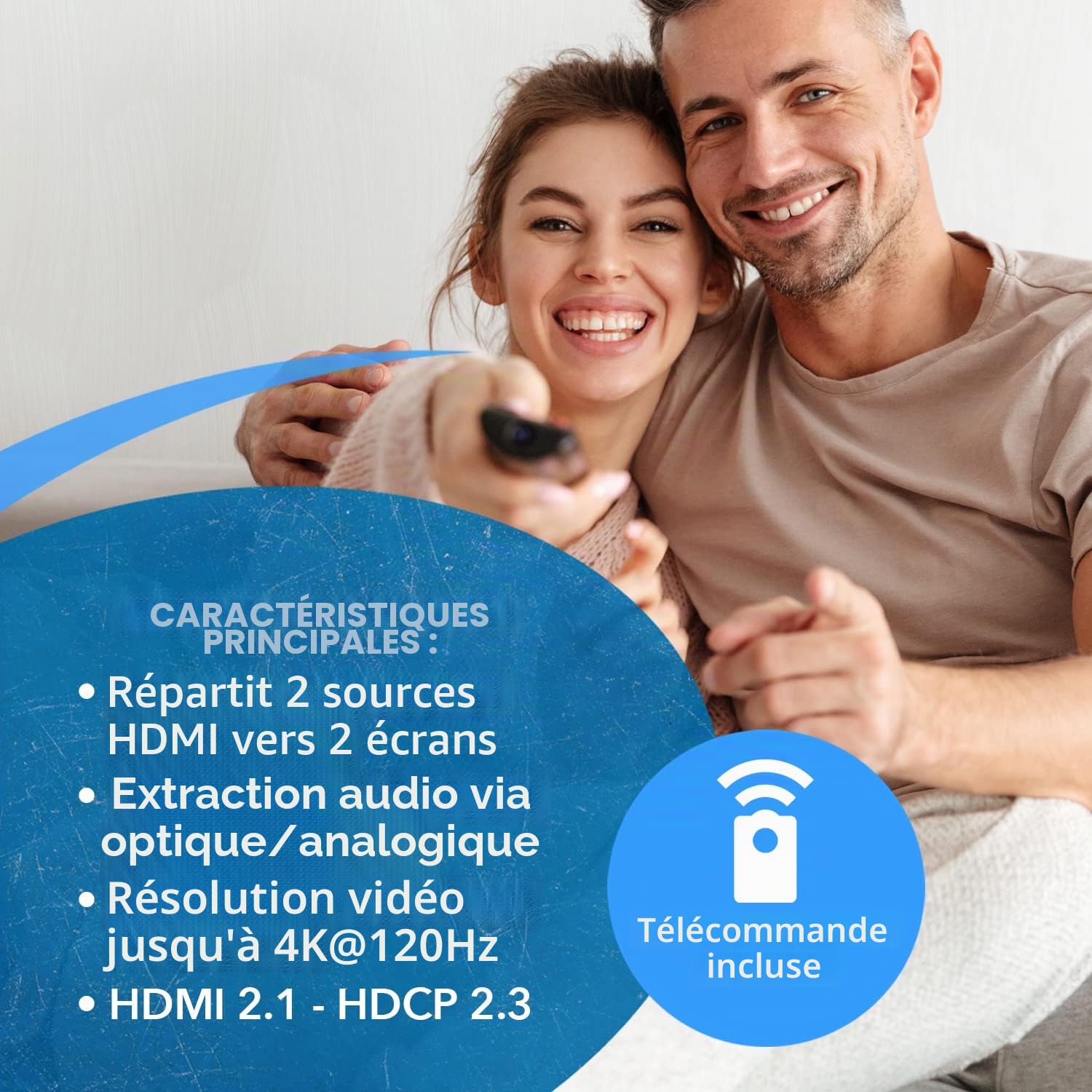 OREI Commutateur matriciel HDMI 8K 2 x 2, commutateur avec extracteur Audio UltraHD Prend en Charge jusqu'à 4K @ 120 Hz IR EDID HDCP 2.3 – Télécommande (BK-202A) (2 x 2 – Sortie Audio)