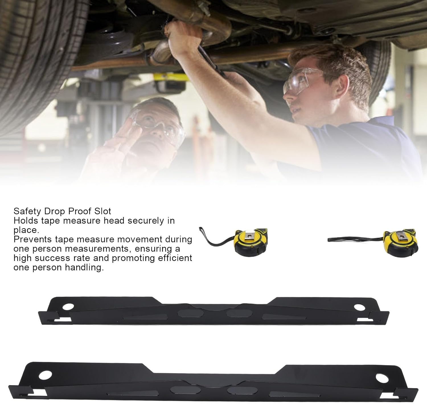 Walfront Wheel Alignment Tool Kit Toe Alignment Plates 2 Pack Heavy Duty Stainless Steel with 2x16FT Tape Measures for Cars Trucks SUVs ATVs