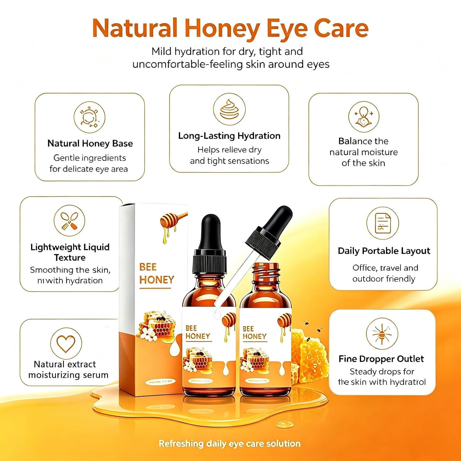 Honey Eye Hydration Serum, Soothing and Nourishing The Skin, 2Pcs