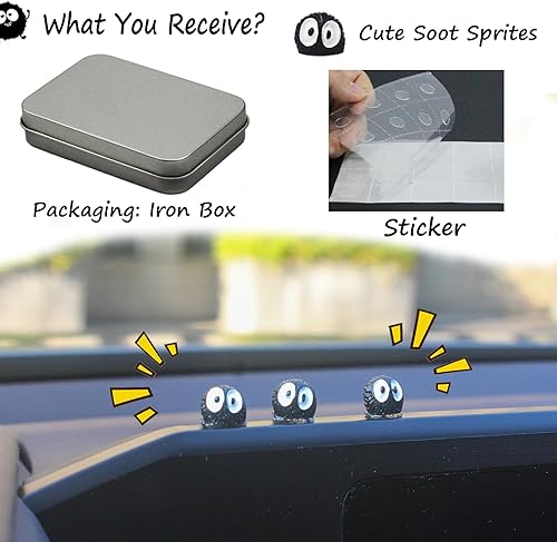 Miniatura 3 de 10 piezas de lindos accesorios para espejo retrovisor de automóvil, decoración divertida para tablero de instrumentos para bonitos regalos de