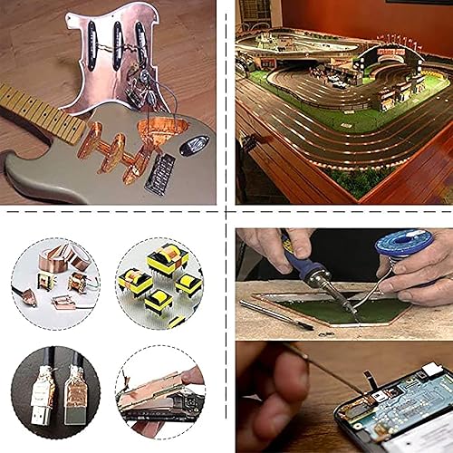 Miniatura 8 de vilihkc Cinta de lámina de cobre de doble cara (0.8 pulgadas x 66 pies) con conductor - blindaje EMI, vidrieras, soldadura, reparaciones eléctricas,
