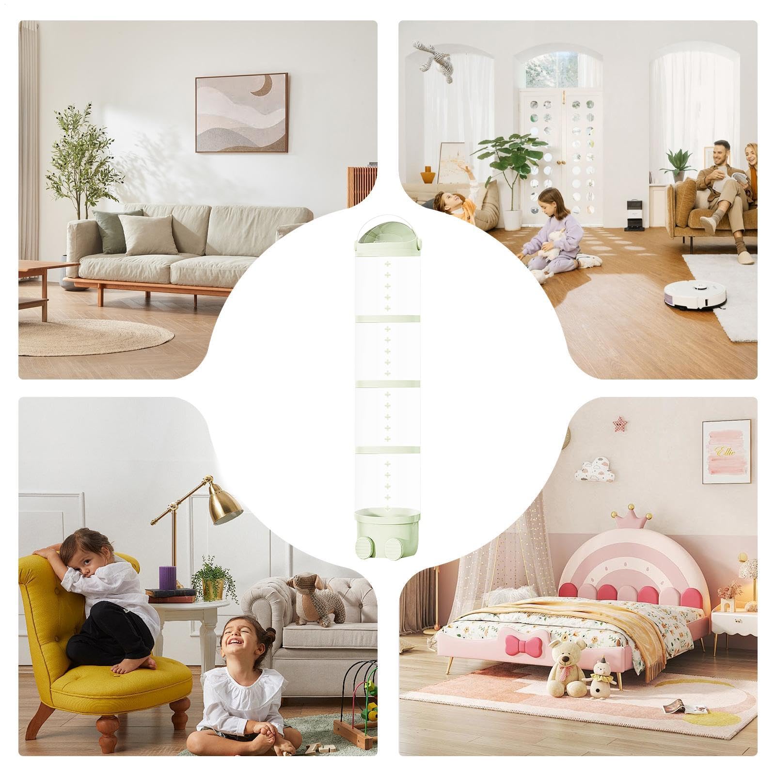 Rangement en Tube pour Animaux en Peluche, Support Transparent Empilable ABS, Chambre à Coucher