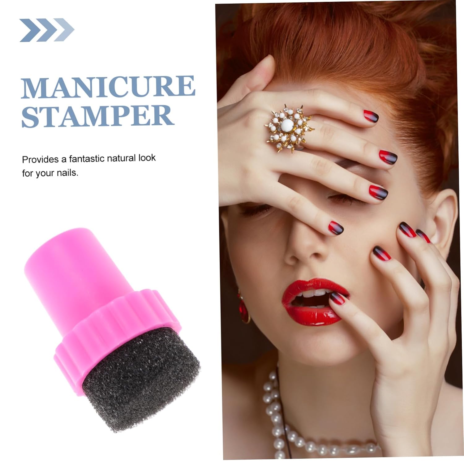LIFKOME Elastic Nail Art Sponge Pieces Nail Stamper Manicure Set Gradient Sponge Polish Tool for Beginners