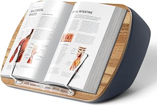 ERGONOV Lap Beanbag Book Stand - Hands-Free Reading Pillow with Phone/Tablet Holder, Gray - Reduces Neck Strain for Book Lovers