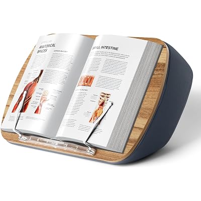 ERGONOV Lap Beanbag Book Stand for Hands Free Reading Comfortable Reading Pillow Stand Minimize Neck Strain Perfect Idea for Book Lovers in Dorm Room or Anywhere Else with Bookseat(Gray)