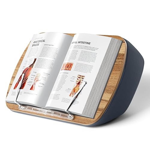 ERGONOV Lap Beanbag Book Stand for Hands Free Reading Comfortable Reading Pillow Stand Minimize Neck Strain Perfect Idea for Book Lovers in Dorm Room or Anywhere Else with Bookseat(Gray) - Muted Gray - ‎16.9 x 10.8 inches