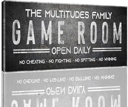 Tailored Canvases Game Room Signs Canvas - Personalized Game Room Signs For Men, Game Room Wall Art Canvas Printable Gift For Him, Wall Decor For Game Room - Game room decor -Made in USA