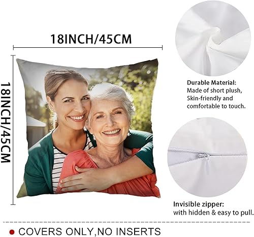 Miniatura 5 de Kufutee Funda de cojín personalizada con cualquier foto y texto, fundas de cojín decorativas para el hogar, sofá (mamá)