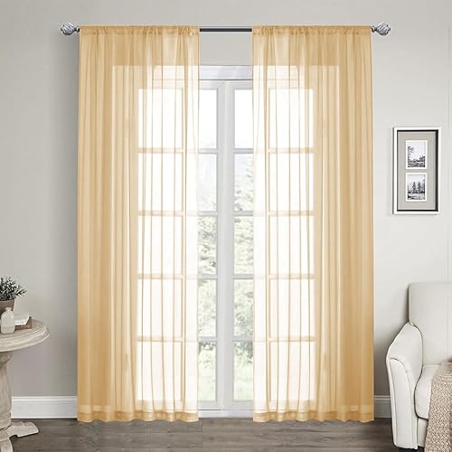 LOYOLADY Cortinas negras de 2 paneles de cortina para ventana pequeña de cocina, cortinas traslúcidas para ventana de baño, cortinas de 52 pulgadas