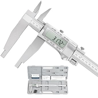 12 Inch Digital Caliper with 4 Inch Jaw, Full Metal Frame | Large LCD Screen, 0.0005"/0.01mm High Resolution, Inch Metric Conversion, Fine Polished Finish, Portable Case
