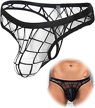 comeondear String Thong Men's Transparent Mesh Large Sizes Sexy Men's Underwear Erotic Briefs Breathable Sissy Lingerie Lingerie Gay Underwear with Pouch Thong T Back Panties Hipster