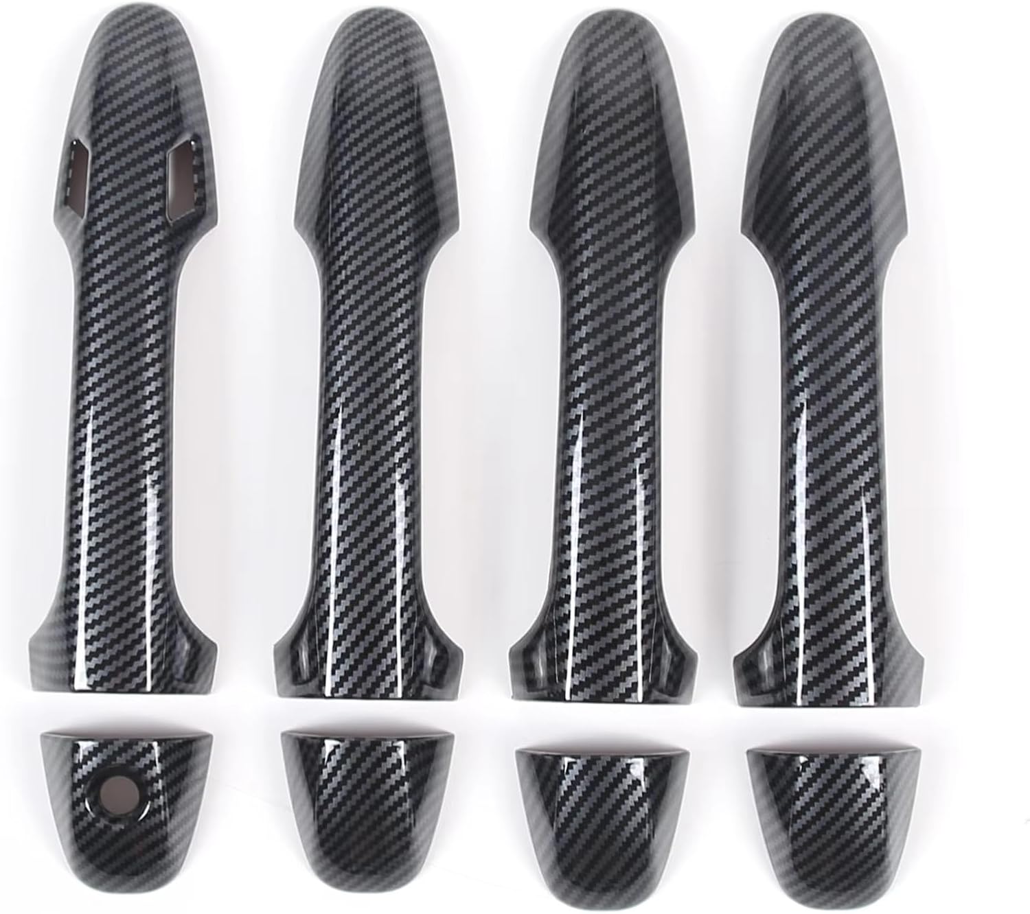 Handle Cover Trim Strip Compatible with Toyota for Tacoma 2016-2022 ABS Door Handle Cover Trim Cap Decorative Sticker Exterior Molding Accessories(Carbon Fiber)