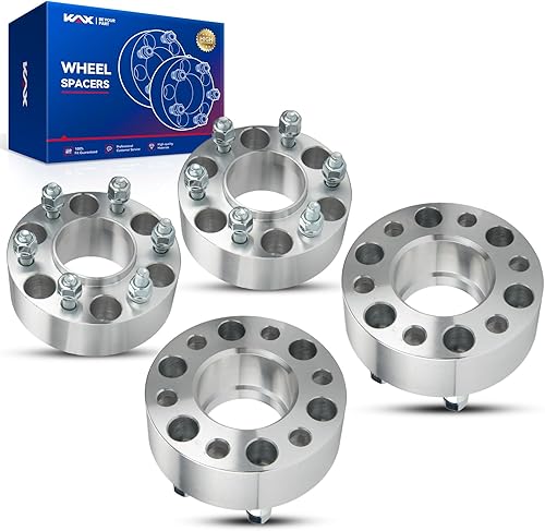 Vista 28 de KAX Espaciadores de rueda de 0.236 x 5.315 in, espaciadores de rueda centrados de 2 pulgadas y 6 lengüetas para F-15-0, Expedition, Mark LT, Negro