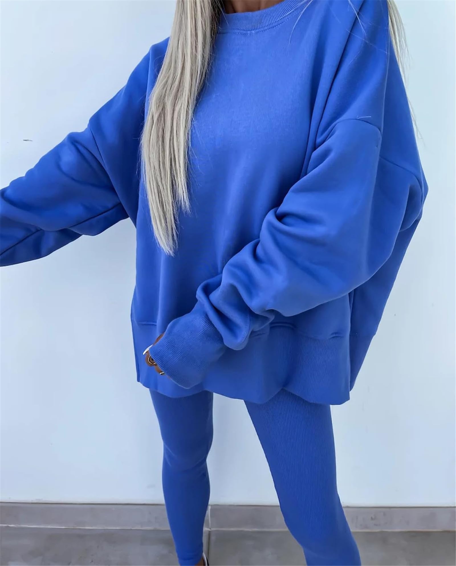 Bluza i legginsy zestaw 2-częściowy strój damski, jesienny zestaw, casualowa odzież domowa z długim rękawem