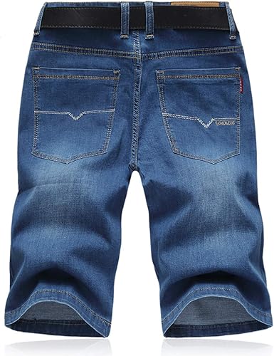Pantalones Vaqueros de Verano para Hombre, Bolsillo Liso, Sueltos, Rectos,  hasta la Rodilla, Color Azul, Talla Grande 32 – 52 - Azul - 54: Amazon.es:  Ropa