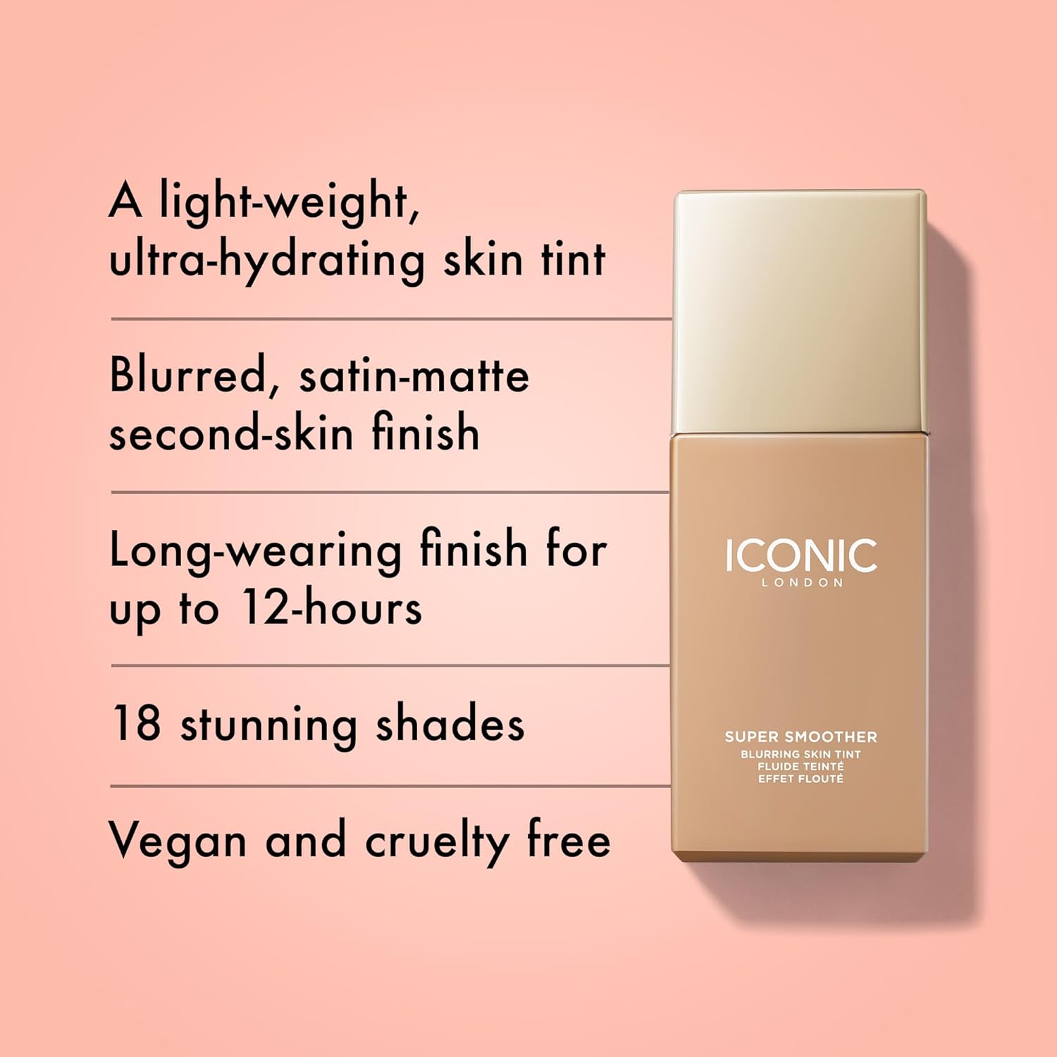 ICONIC LONDON Super Smoother Blurring Skin Tint | Light to Medium Coverage, Hydrating, Ultra-Lightweight Tinted Moisturizer, Cruelty-Free, Vegan Makeup - Image 2