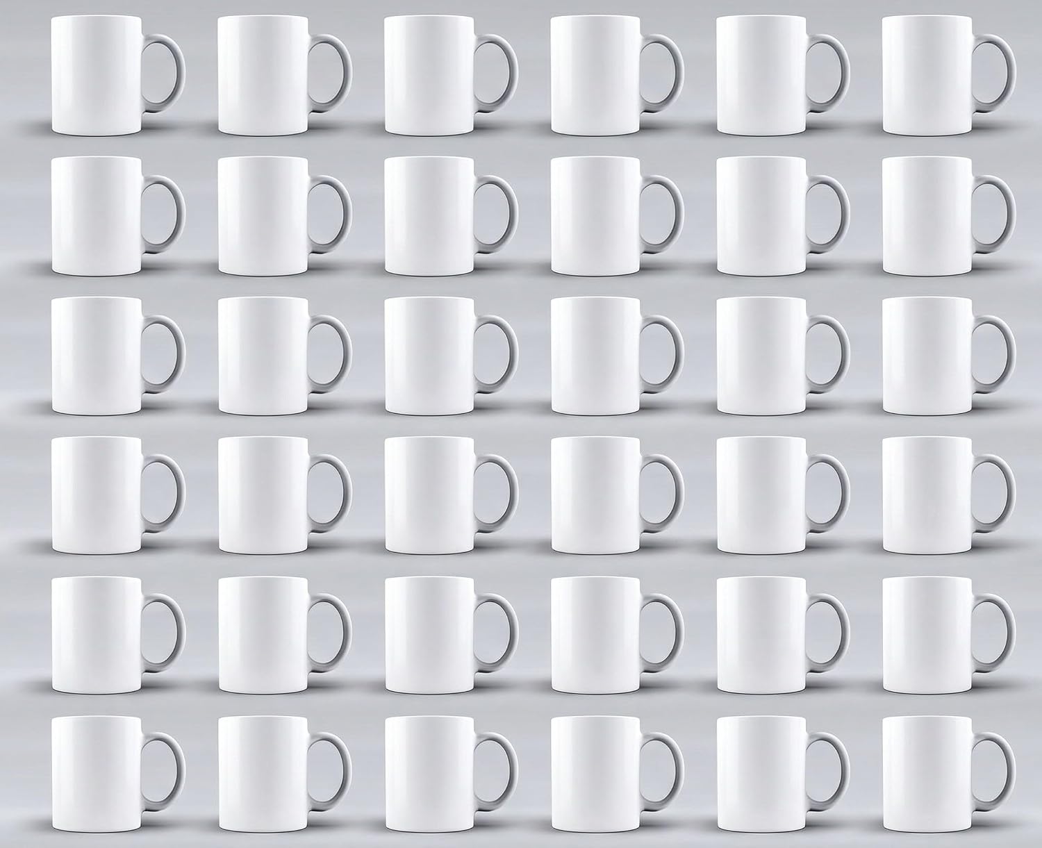 36 PCS Ceramic Coffee Mug, White, 11oz, Sublimation Ready, with Packing Box, Machine Washable, Classic Cup with Handle printable mug