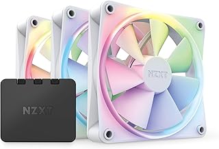 NZXT F120 RGB Fan – RF-R12TF-W1 – Advanced Lighting Customization – Silent Cooling – Triple Pack (Controller Included) – 1…