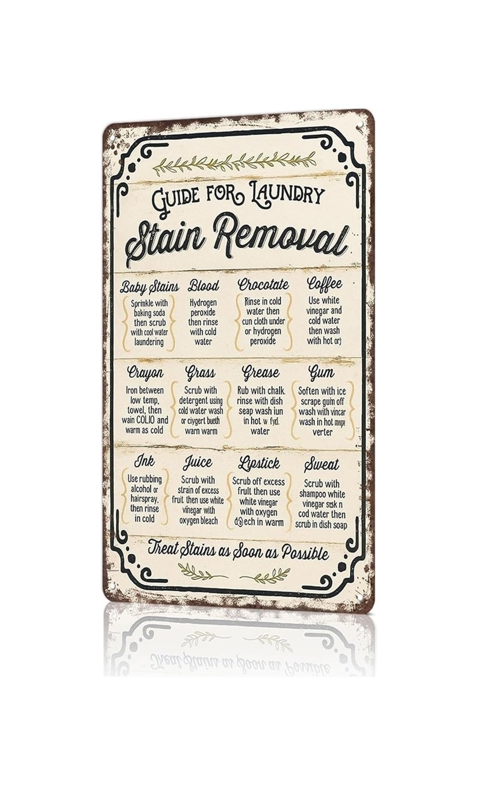 NWPNLXEA Vintage Laundry Guide Metal Sign Rustic Aluminum Decor For Kitchen Mudroom Laundry Room Farmhouse Practical Humor Wall Hanging 8 X 12 inch